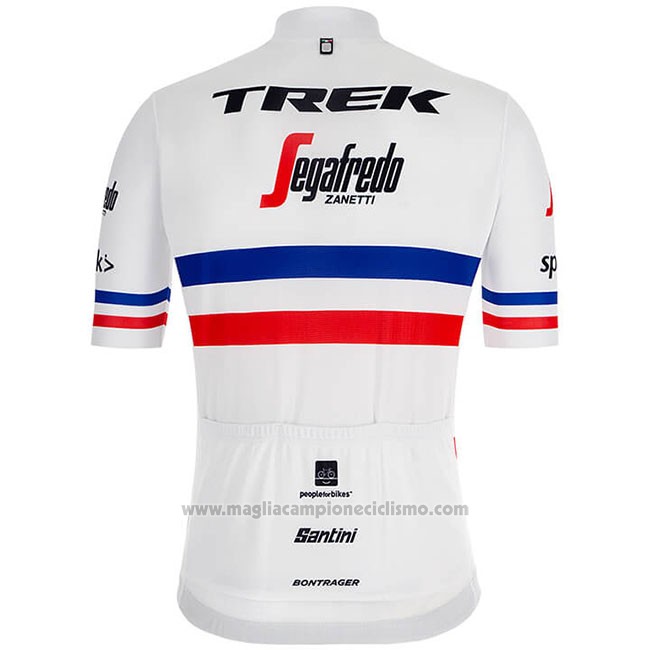 2018 Abbigliamento Ciclismo Trek Segafredo Campione Francia Manica Corta e Salopette